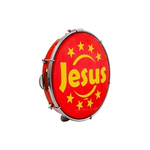 PANDEIRO 10 ABS SORTID JESUS PELE HOLOGRAFICA